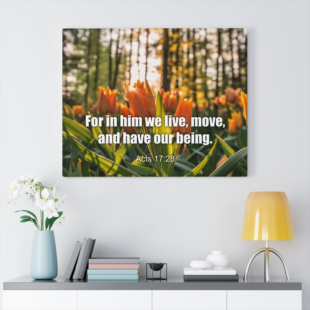 Scripture Walls Our Being Acts 17:28 Bible Verse Canvas Christian Wall Art Ready to Hang Unframed-Express Your Love Gifts