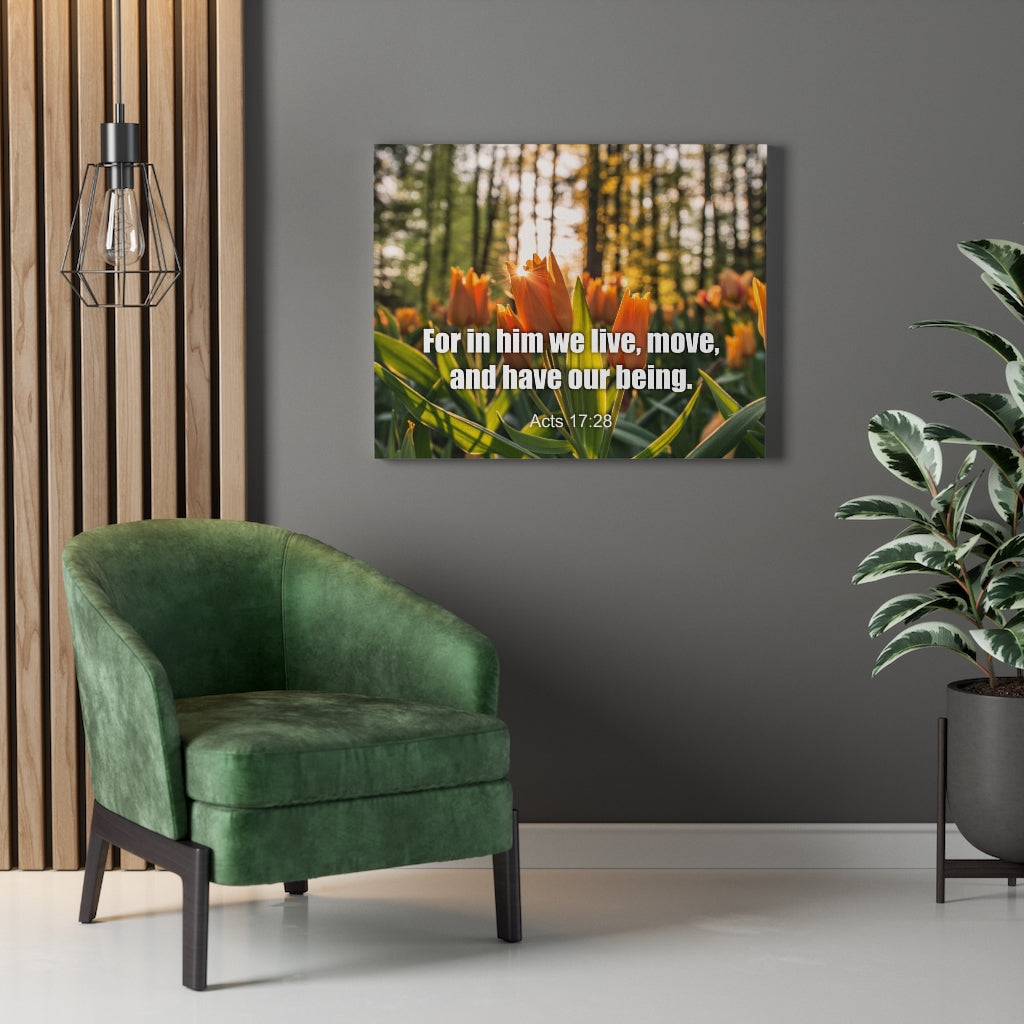 Scripture Walls Our Being Acts 17:28 Bible Verse Canvas Christian Wall Art Ready to Hang Unframed-Express Your Love Gifts