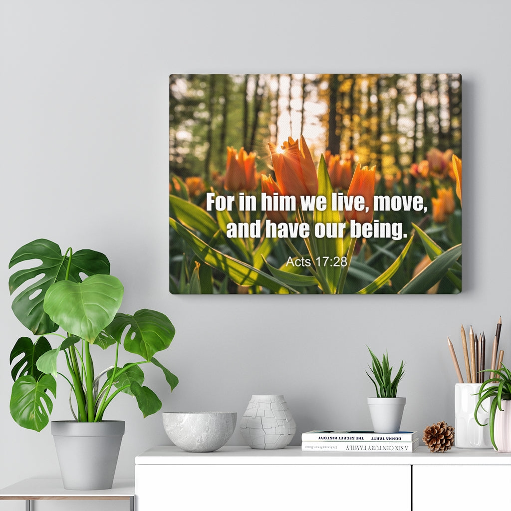 Scripture Walls Our Being Acts 17:28 Bible Verse Canvas Christian Wall Art Ready to Hang Unframed-Express Your Love Gifts
