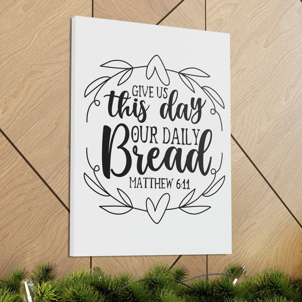 Scripture Walls Our Daily Bread Matthew 6:11 Bible Verse Canvas Christian Wall Art Ready to Hang Unframed-Express Your Love Gifts