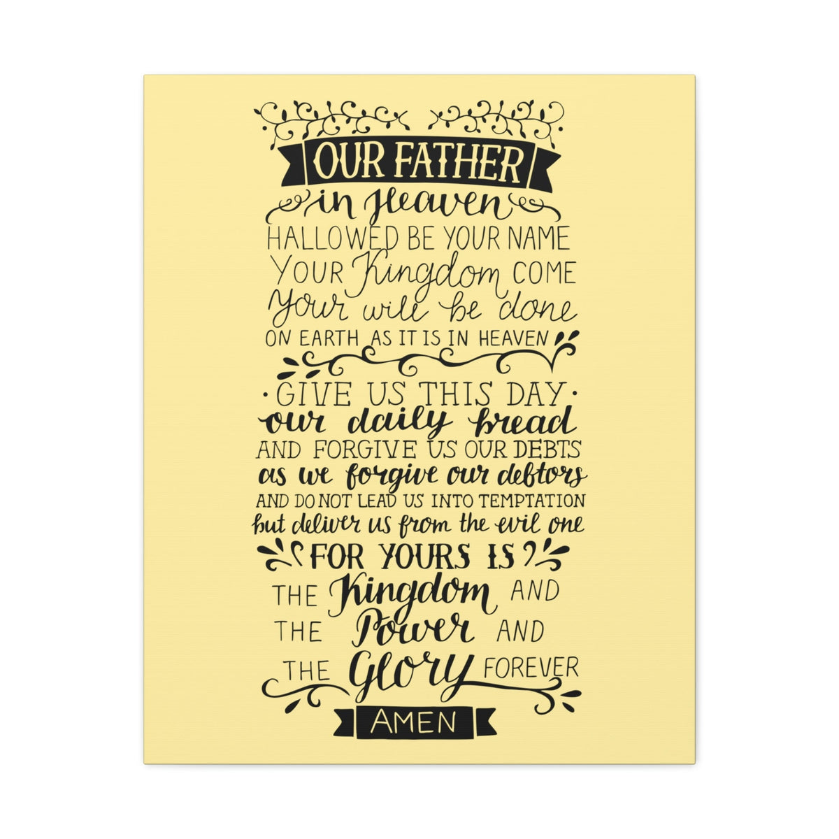 Scripture Walls Our Father In Heaven Isaiah 64:7 Light Yellow Bible Verse Canvas Christian Wall Art Ready to Hang Unframed-Express Your Love Gifts