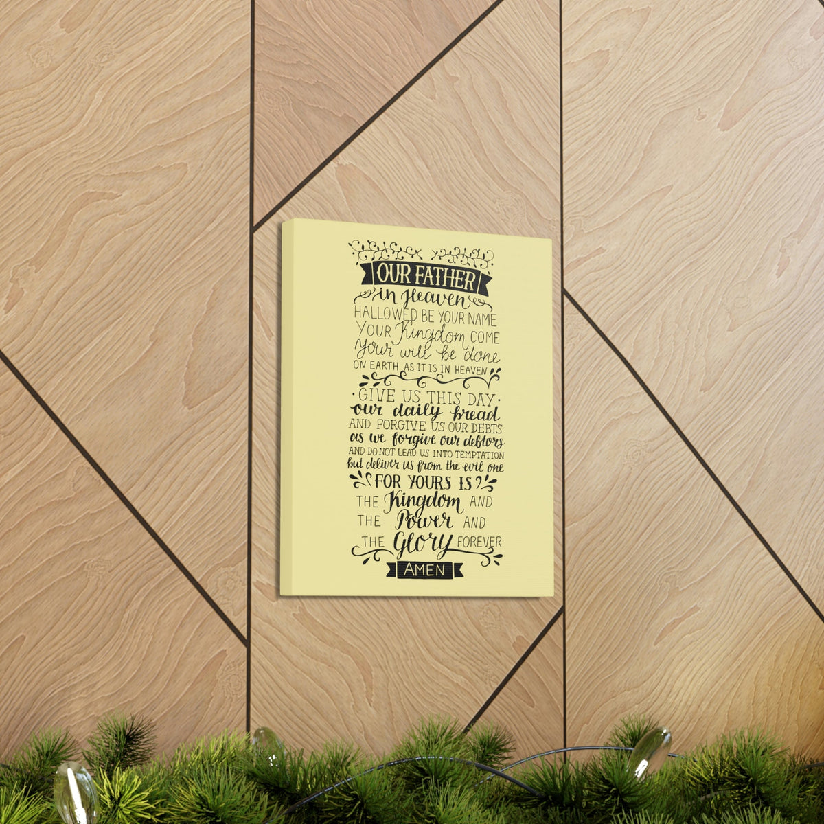 Scripture Walls Our Father In Heaven Isaiah 64:7 Light Yellow Bible Verse Canvas Christian Wall Art Ready to Hang Unframed-Express Your Love Gifts
