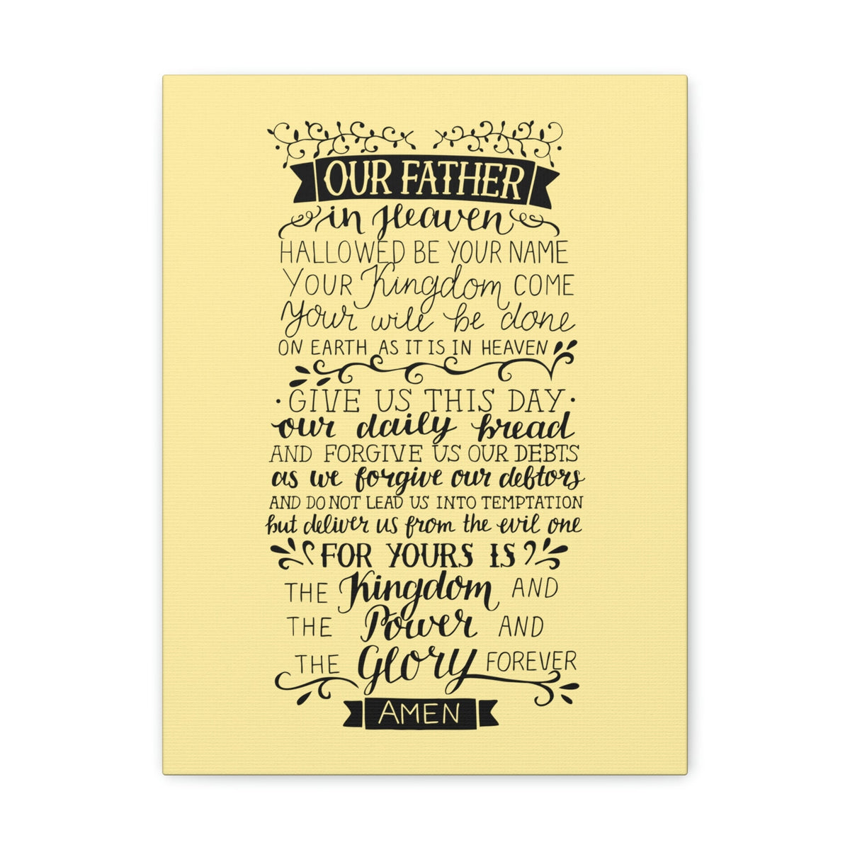 Scripture Walls Our Father In Heaven Isaiah 64:7 Light Yellow Bible Verse Canvas Christian Wall Art Ready to Hang Unframed-Express Your Love Gifts