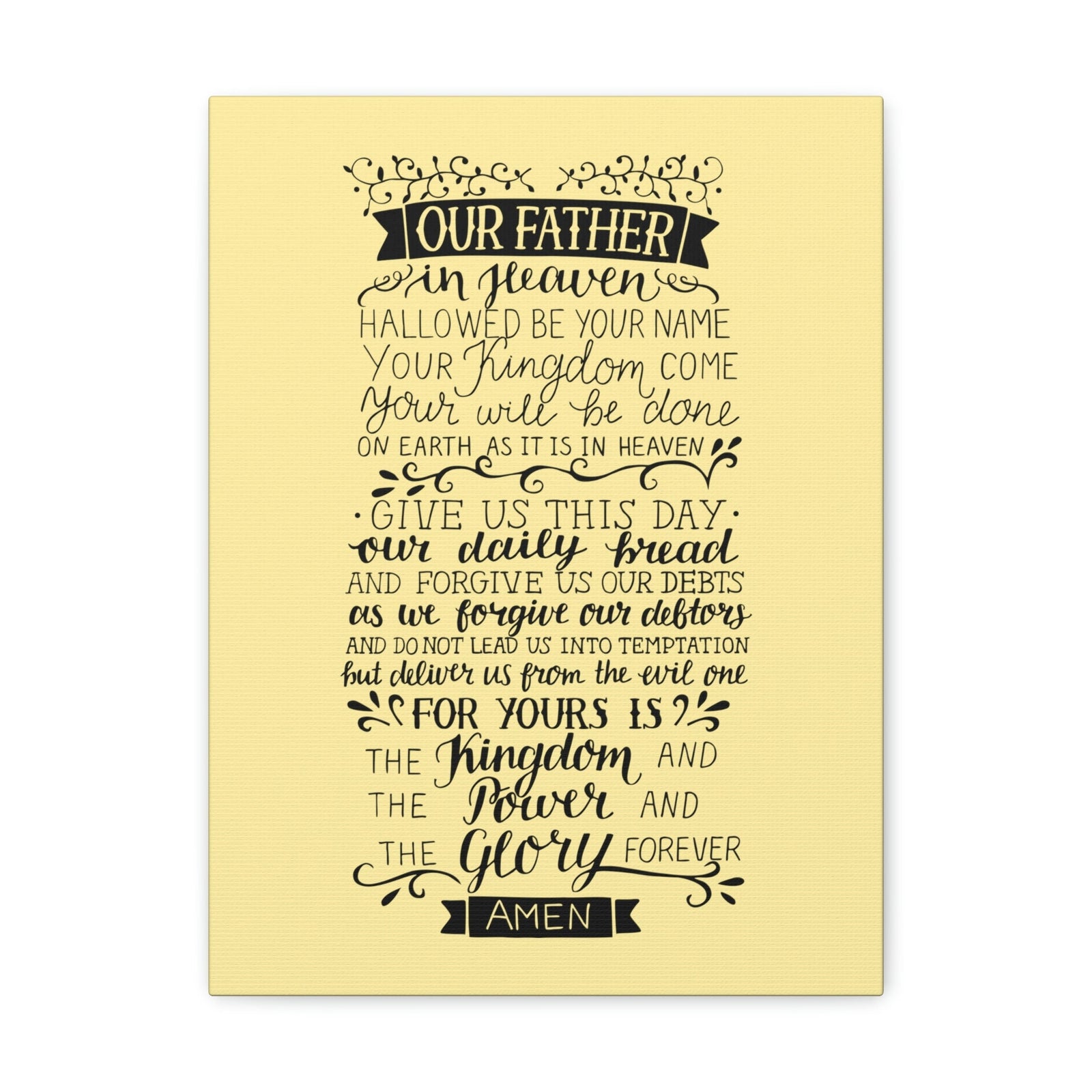 Scripture Walls Our Father In Heaven Isaiah 64:7 Light Yellow Bible Verse Canvas Christian Wall Art Ready to Hang Unframed-Express Your Love Gifts