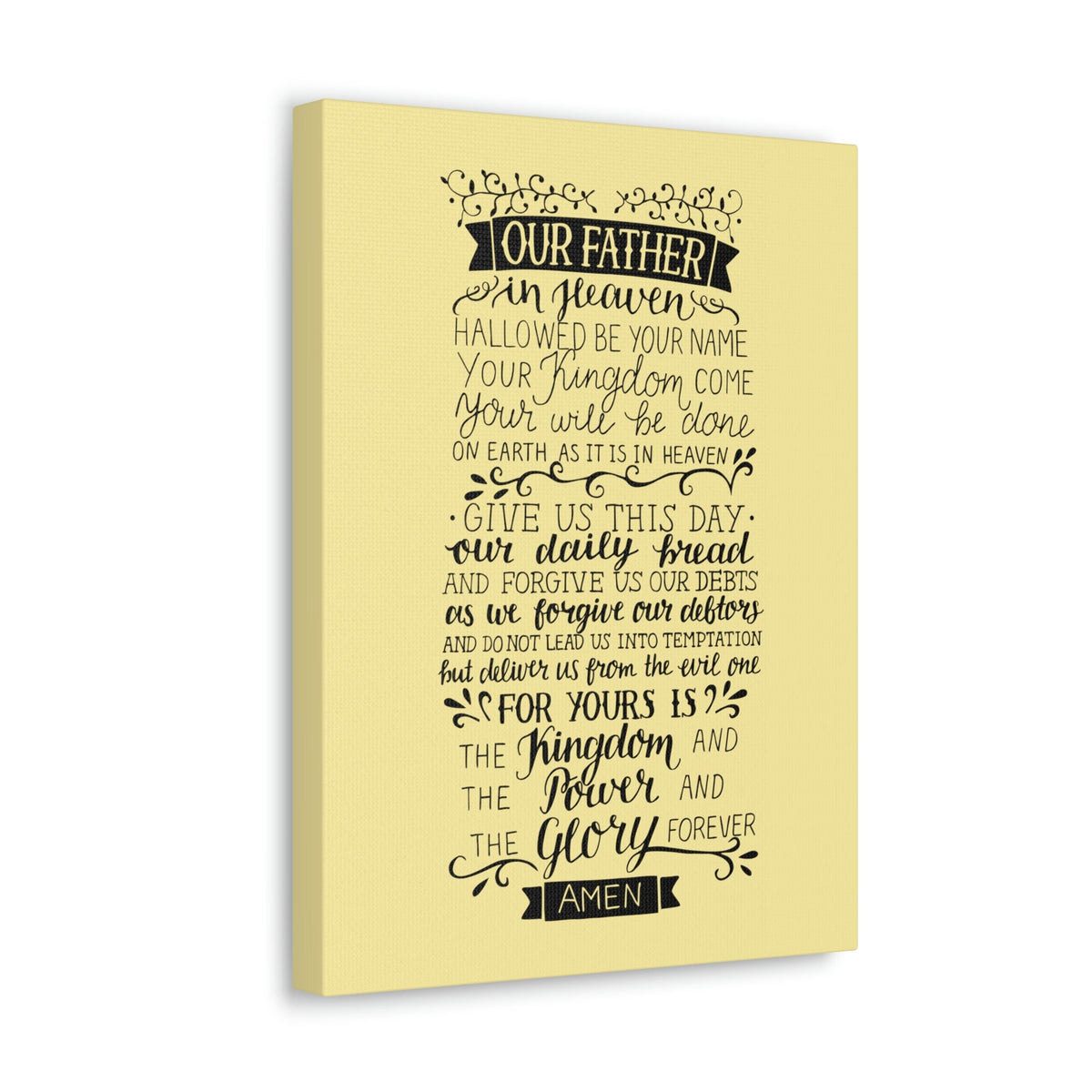 Scripture Walls Our Father In Heaven Isaiah 64:7 Light Yellow Bible Verse Canvas Christian Wall Art Ready to Hang Unframed-Express Your Love Gifts