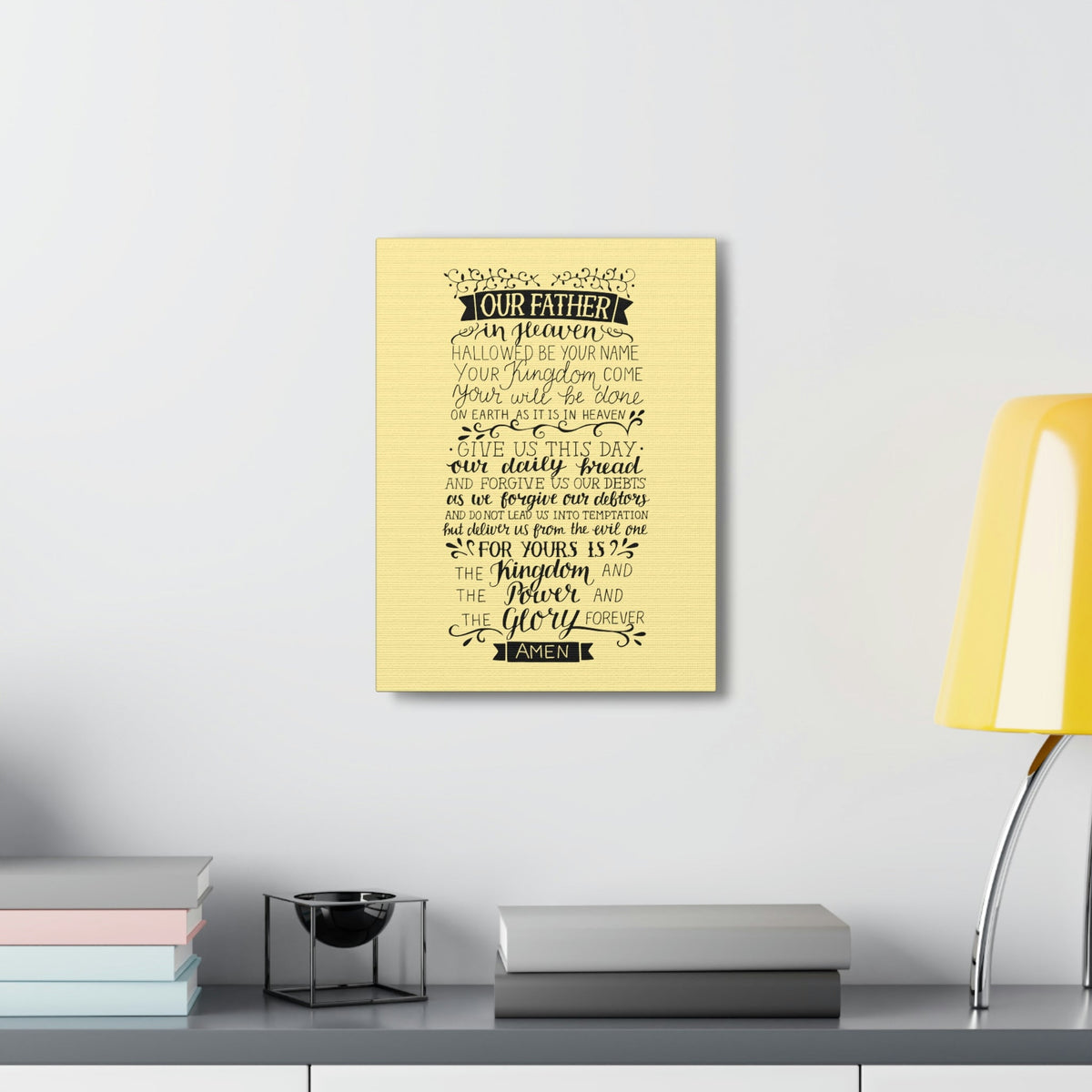 Scripture Walls Our Father In Heaven Isaiah 64:7 Light Yellow Bible Verse Canvas Christian Wall Art Ready to Hang Unframed-Express Your Love Gifts