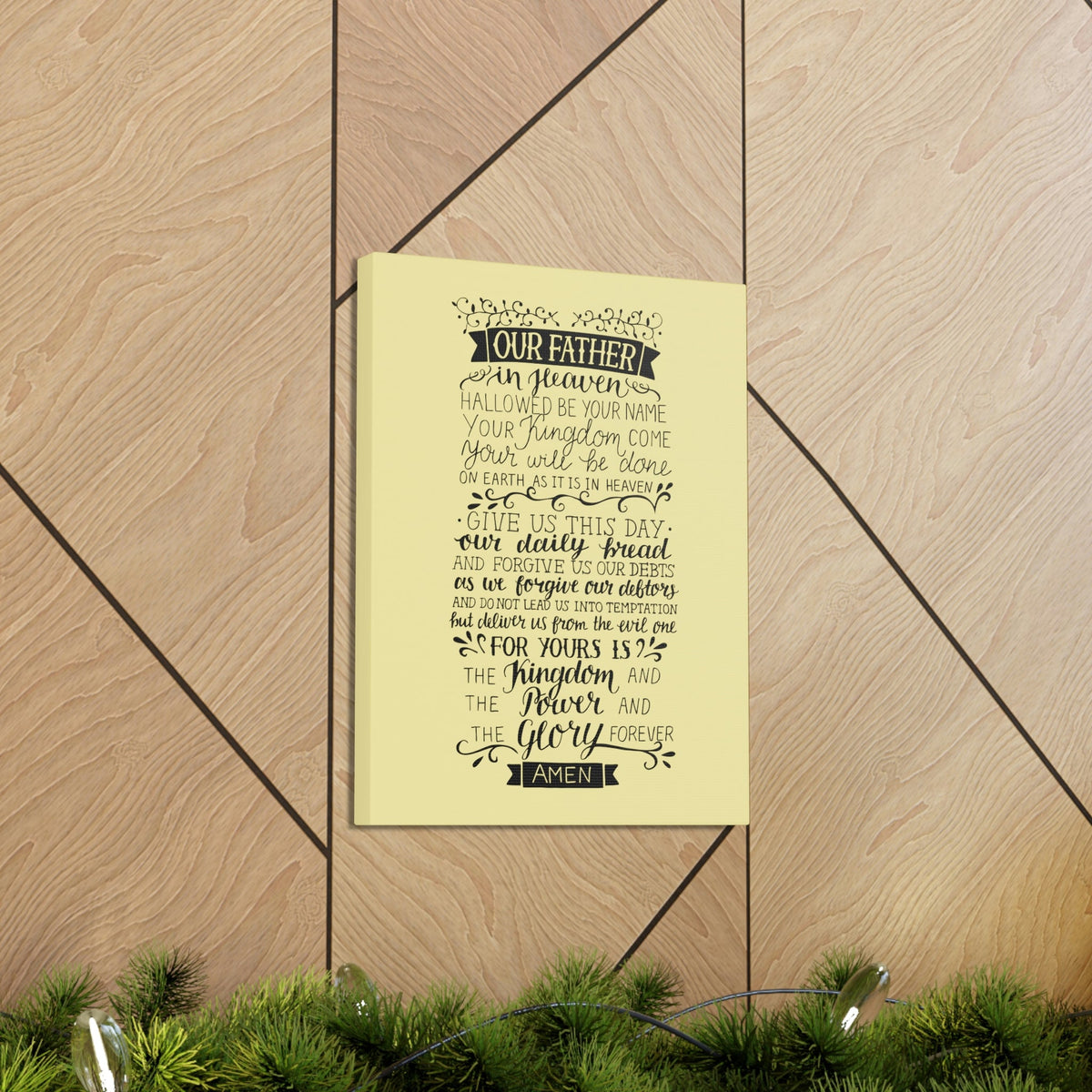 Scripture Walls Our Father In Heaven Isaiah 64:7 Light Yellow Bible Verse Canvas Christian Wall Art Ready to Hang Unframed-Express Your Love Gifts