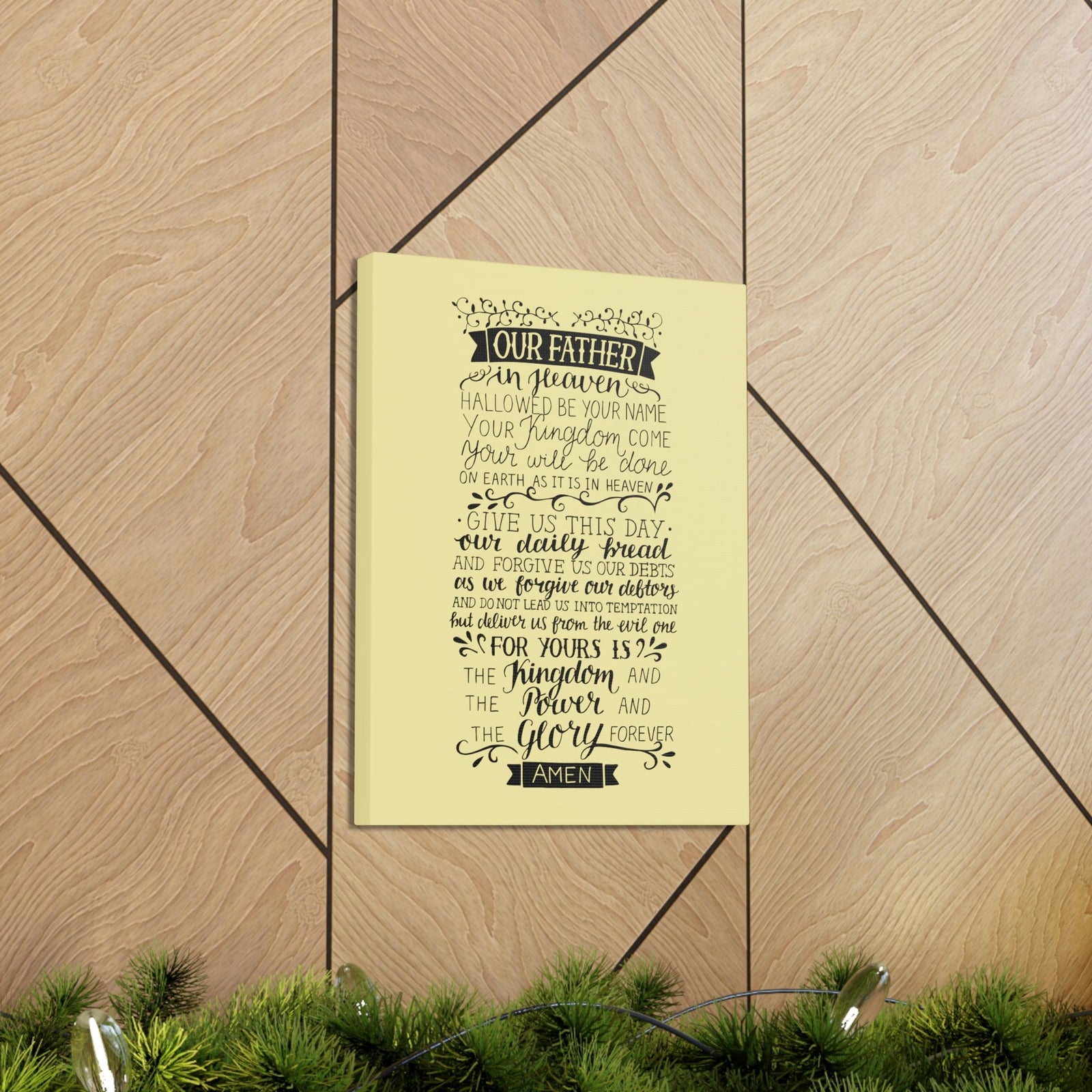 Scripture Walls Our Father In Heaven Isaiah 64:7 Light Yellow Bible Verse Canvas Christian Wall Art Ready to Hang Unframed-Express Your Love Gifts