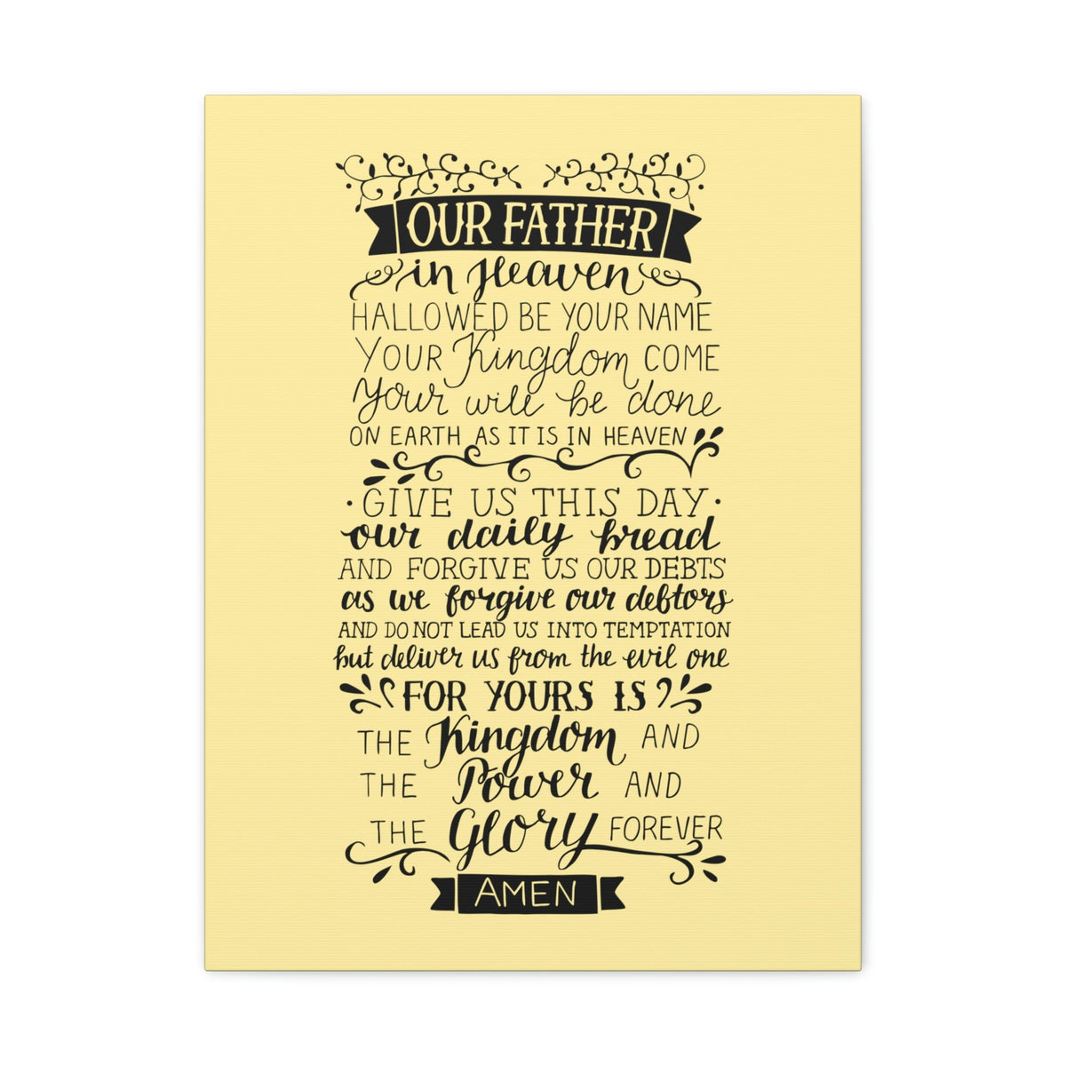 Scripture Walls Our Father In Heaven Isaiah 64:7 Light Yellow Bible Verse Canvas Christian Wall Art Ready to Hang Unframed-Express Your Love Gifts