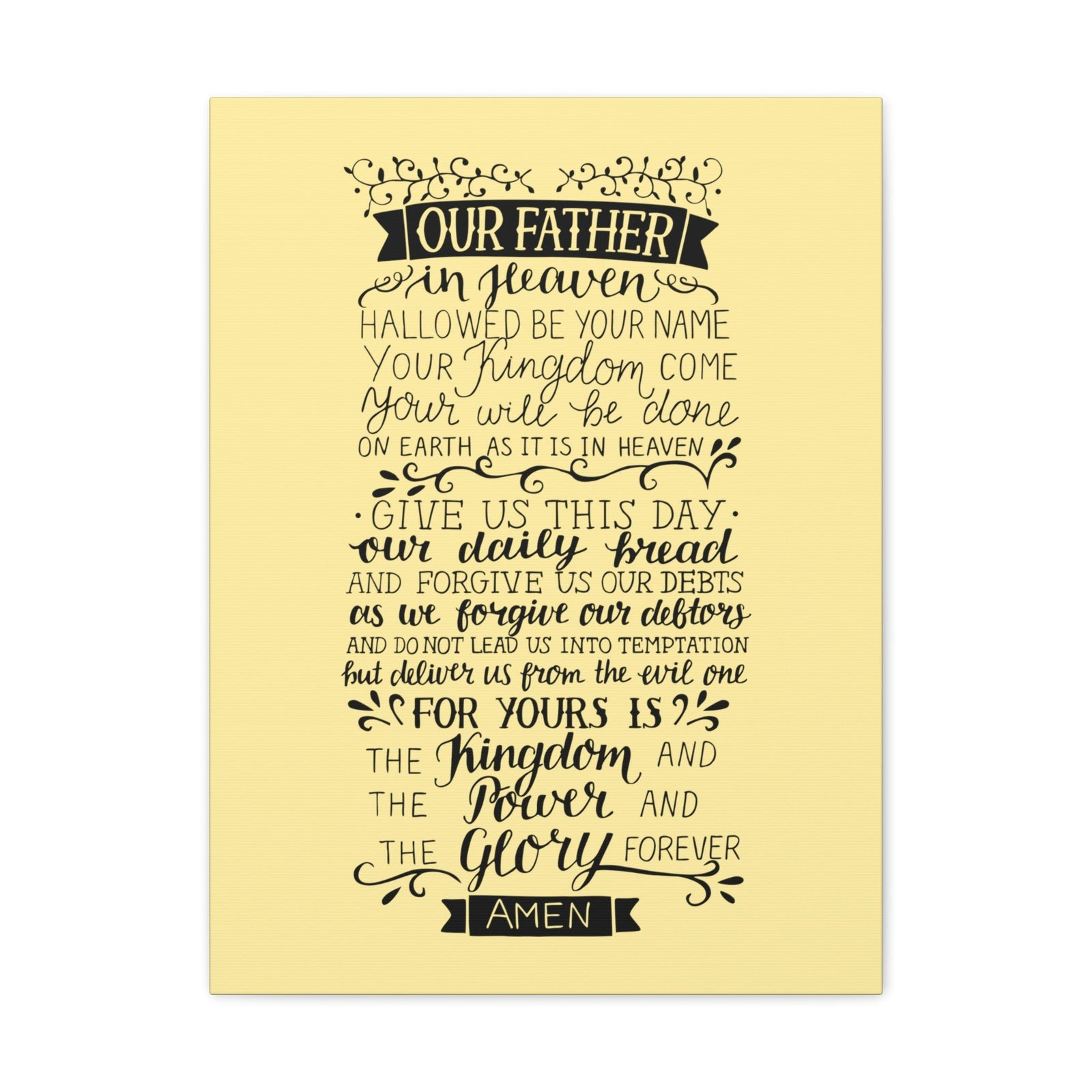 Scripture Walls Our Father In Heaven Isaiah 64:7 Light Yellow Bible Verse Canvas Christian Wall Art Ready to Hang Unframed-Express Your Love Gifts