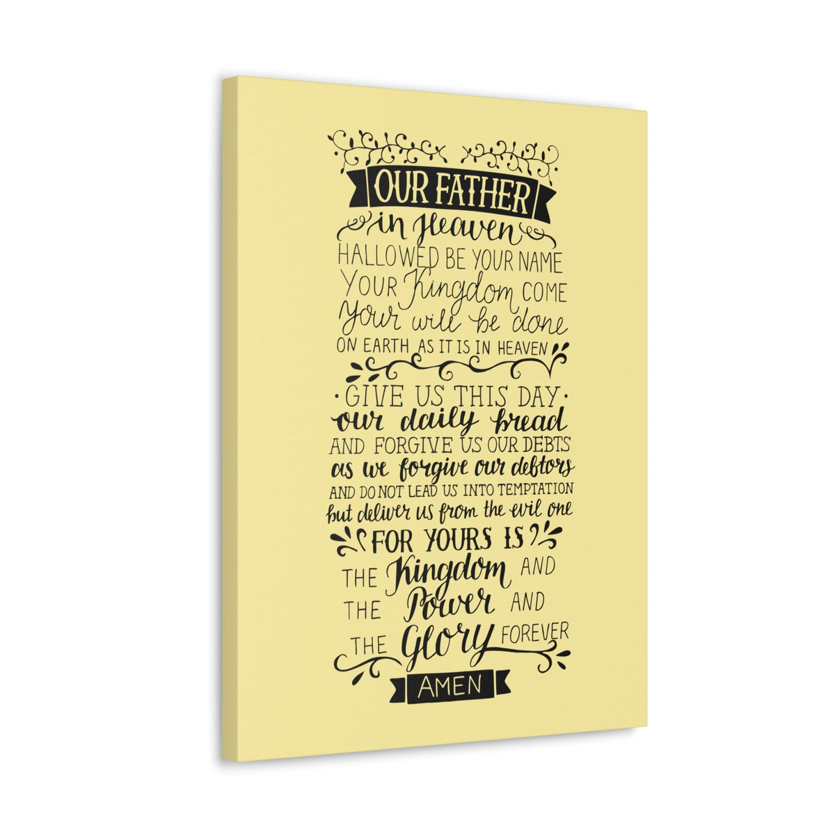Scripture Walls Our Father In Heaven Isaiah 64:7 Light Yellow Bible Verse Canvas Christian Wall Art Ready to Hang Unframed-Express Your Love Gifts