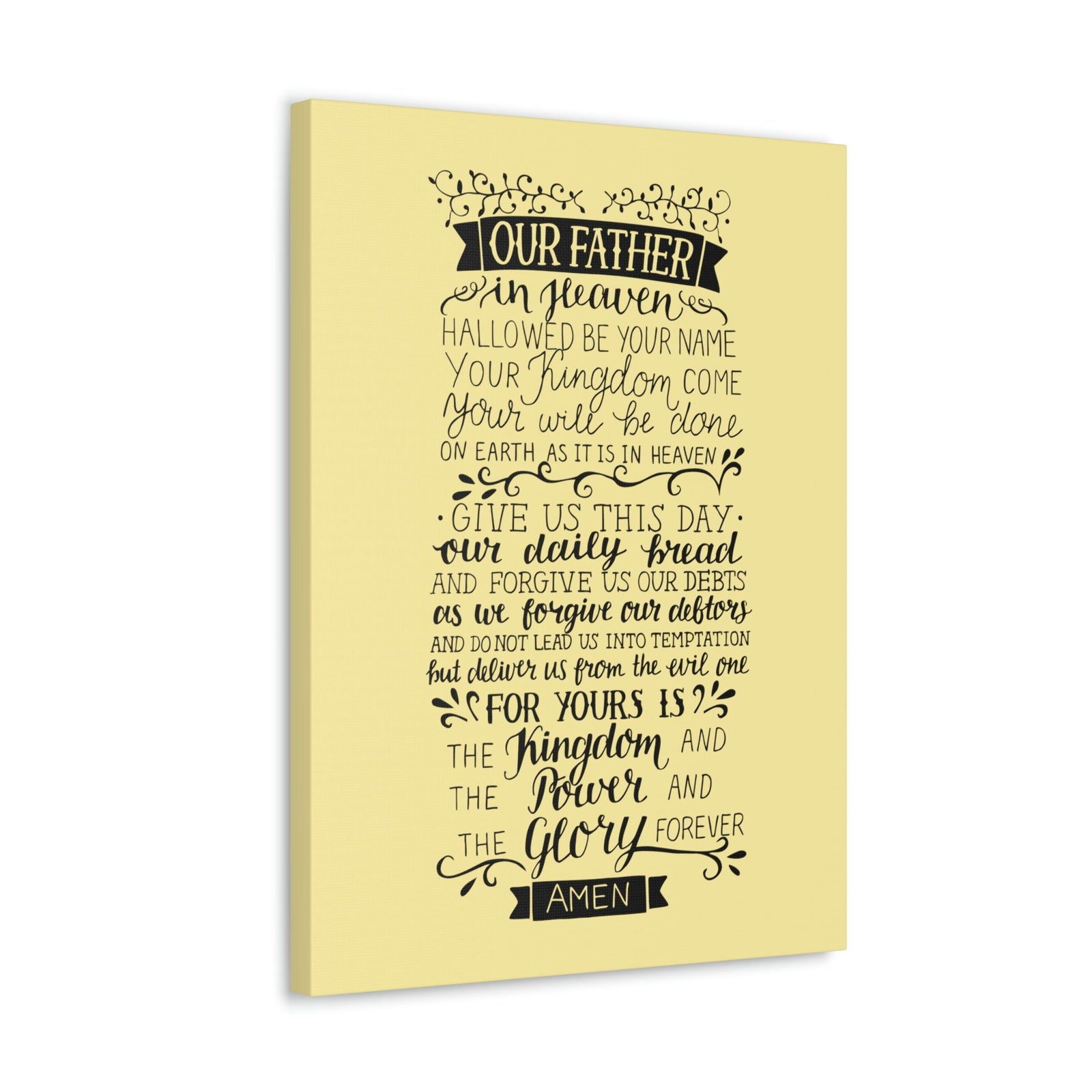 Scripture Walls Our Father In Heaven Isaiah 64:7 Light Yellow Bible Verse Canvas Christian Wall Art Ready to Hang Unframed-Express Your Love Gifts