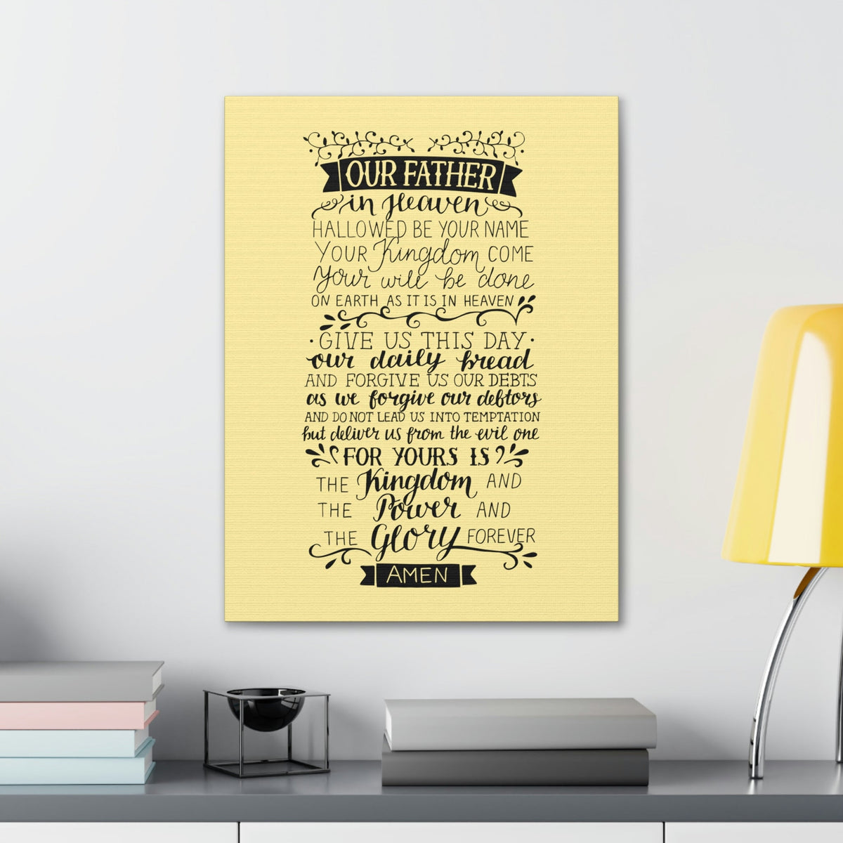 Scripture Walls Our Father In Heaven Isaiah 64:7 Light Yellow Bible Verse Canvas Christian Wall Art Ready to Hang Unframed-Express Your Love Gifts