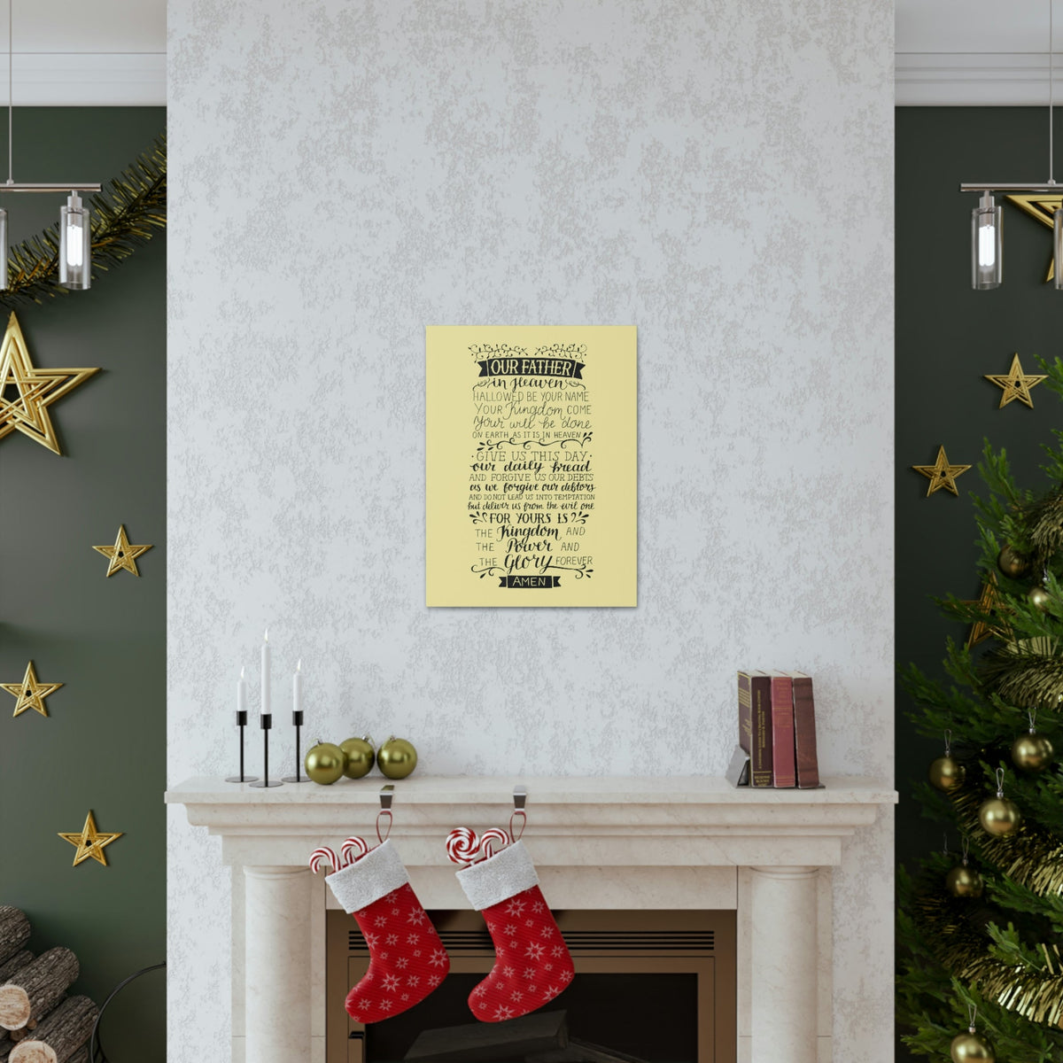 Scripture Walls Our Father In Heaven Isaiah 64:7 Light Yellow Bible Verse Canvas Christian Wall Art Ready to Hang Unframed-Express Your Love Gifts