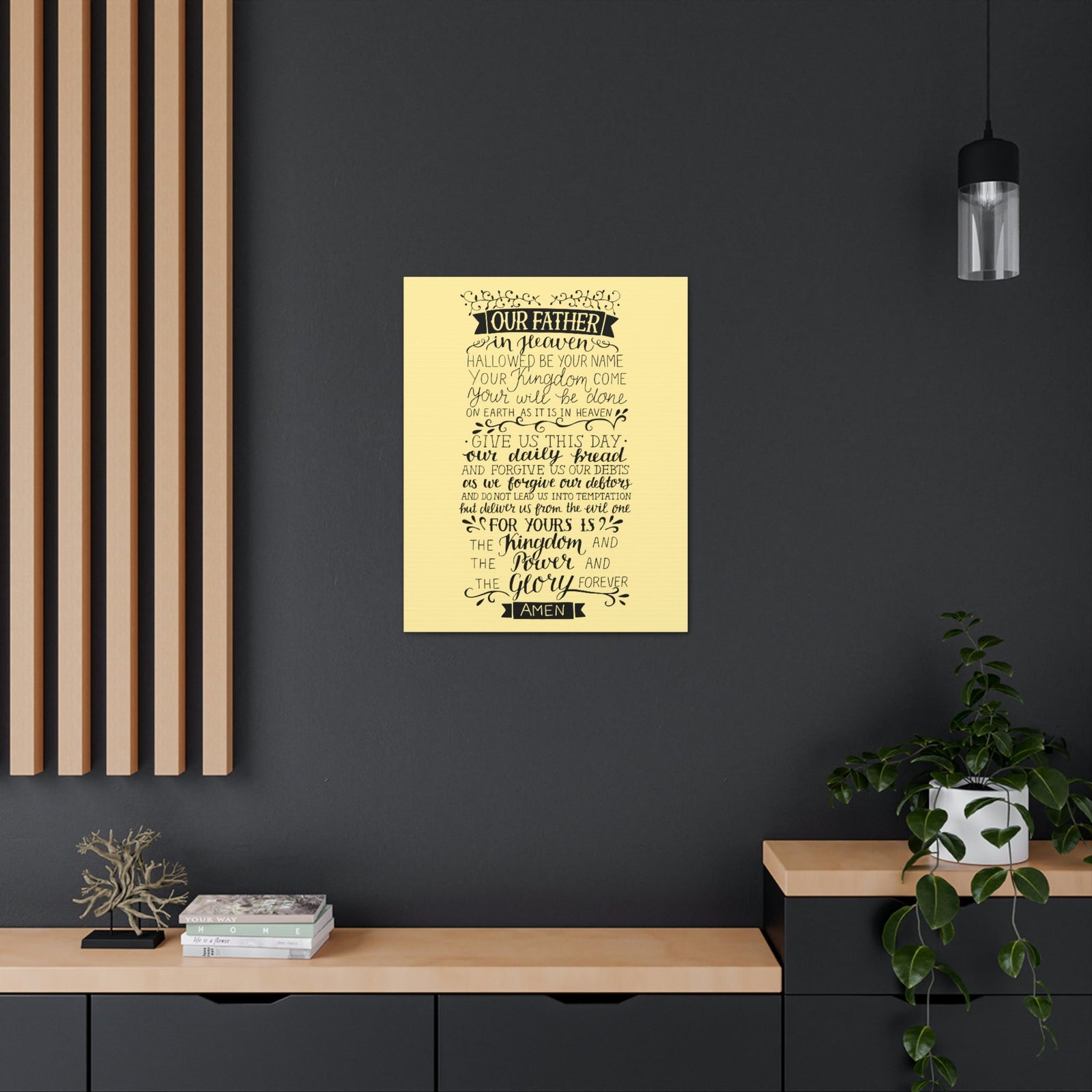 Scripture Walls Our Father In Heaven Isaiah 64:7 Light Yellow Bible Verse Canvas Christian Wall Art Ready to Hang Unframed-Express Your Love Gifts