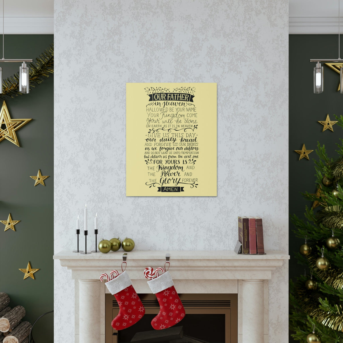 Scripture Walls Our Father In Heaven Isaiah 64:7 Light Yellow Bible Verse Canvas Christian Wall Art Ready to Hang Unframed-Express Your Love Gifts