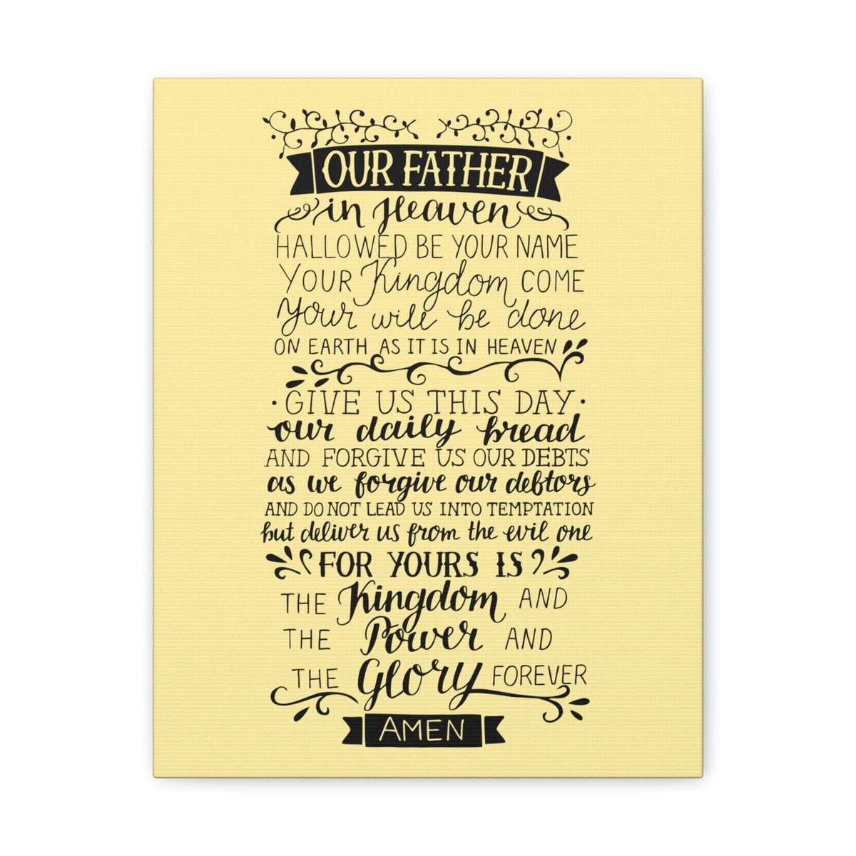 Scripture Walls Our Father In Heaven Isaiah 64:7 Light Yellow Bible Verse Canvas Christian Wall Art Ready to Hang Unframed-Express Your Love Gifts
