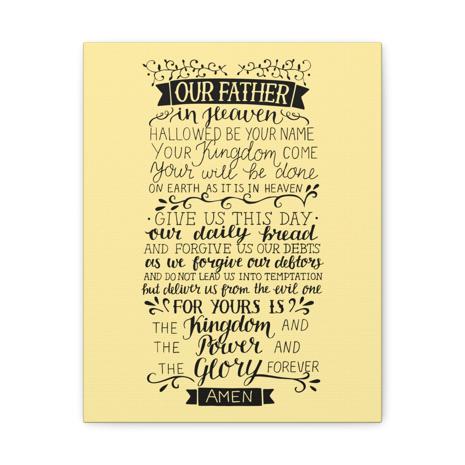Scripture Walls Our Father In Heaven Isaiah 64:7 Light Yellow Bible Verse Canvas Christian Wall Art Ready to Hang Unframed-Express Your Love Gifts