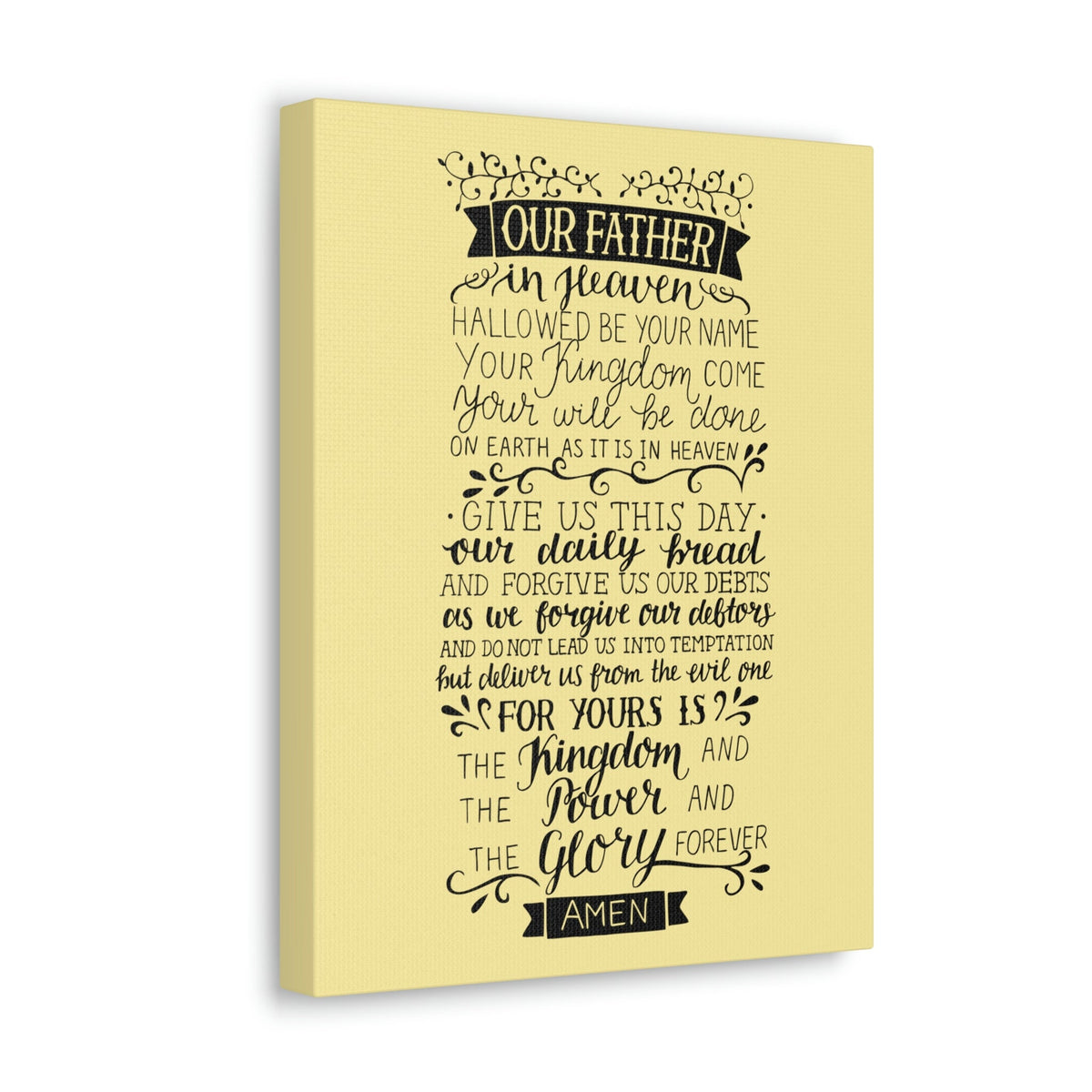 Scripture Walls Our Father In Heaven Isaiah 64:7 Light Yellow Bible Verse Canvas Christian Wall Art Ready to Hang Unframed-Express Your Love Gifts