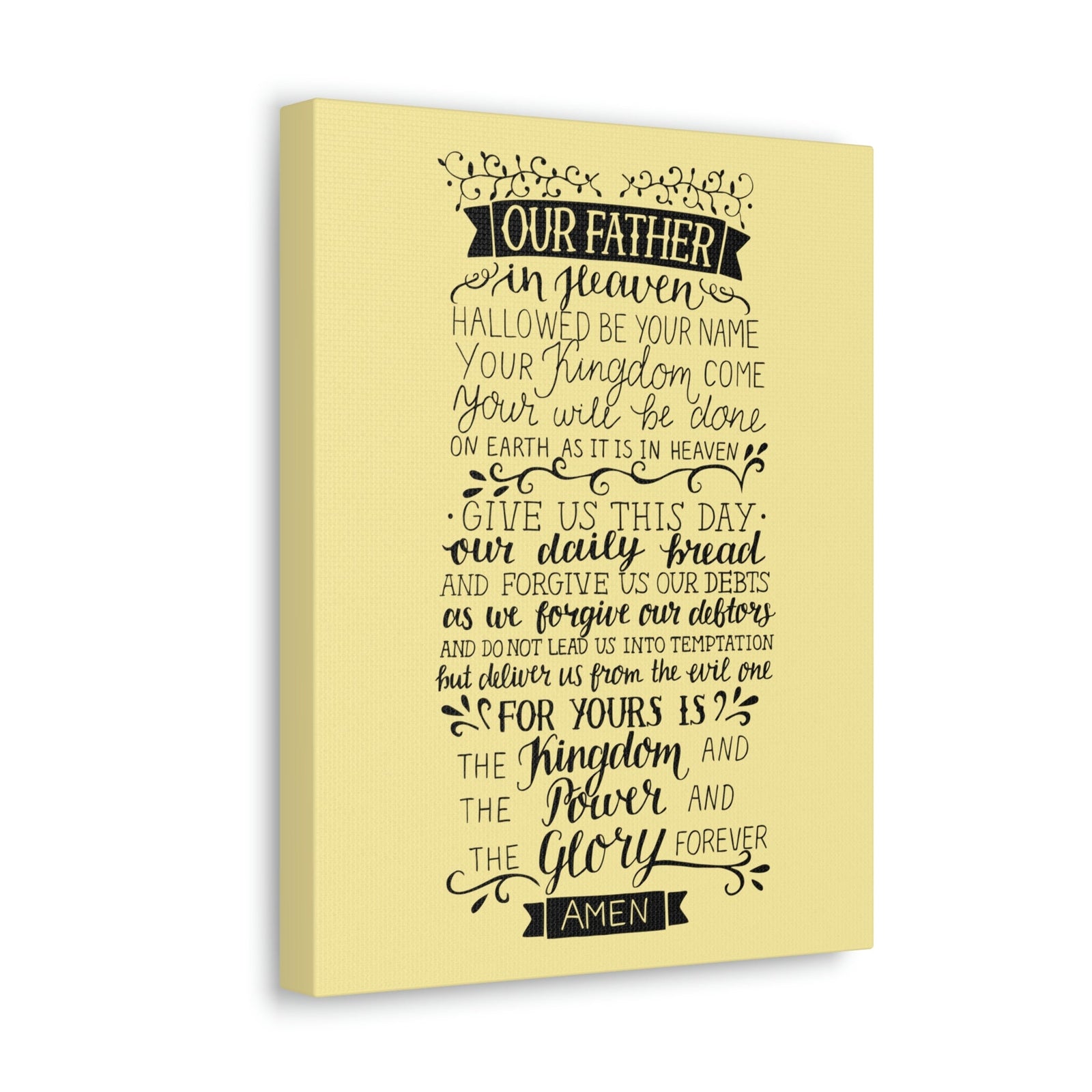Scripture Walls Our Father In Heaven Isaiah 64:7 Light Yellow Bible Verse Canvas Christian Wall Art Ready to Hang Unframed-Express Your Love Gifts