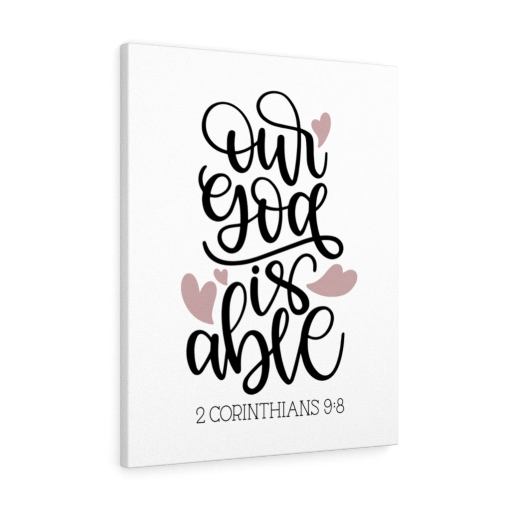 Scripture Walls Our God Is Able 2 Corinthians 9:8 Bible Verse Canvas Christian Wall Art Ready to Hang Unframed-Express Your Love Gifts