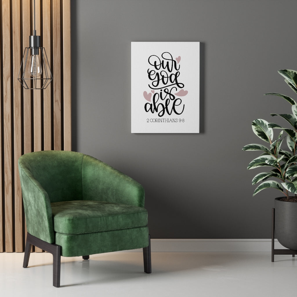 Scripture Walls Our God Is Able 2 Corinthians 9:8 Bible Verse Canvas Christian Wall Art Ready to Hang Unframed-Express Your Love Gifts