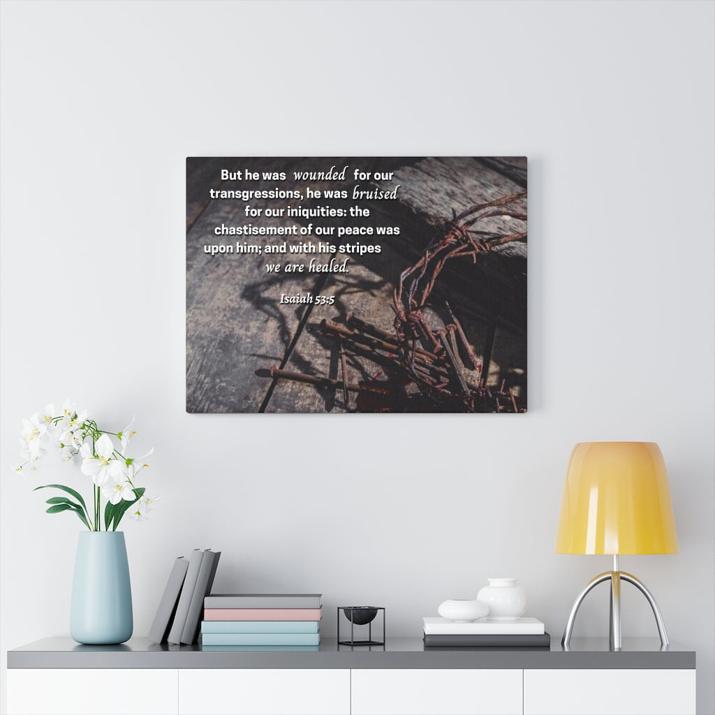 Scripture Walls Our Peace Isaiah 53:5 Bible Verse Canvas Christian Wall Art Ready to Hang Unframed-Express Your Love Gifts