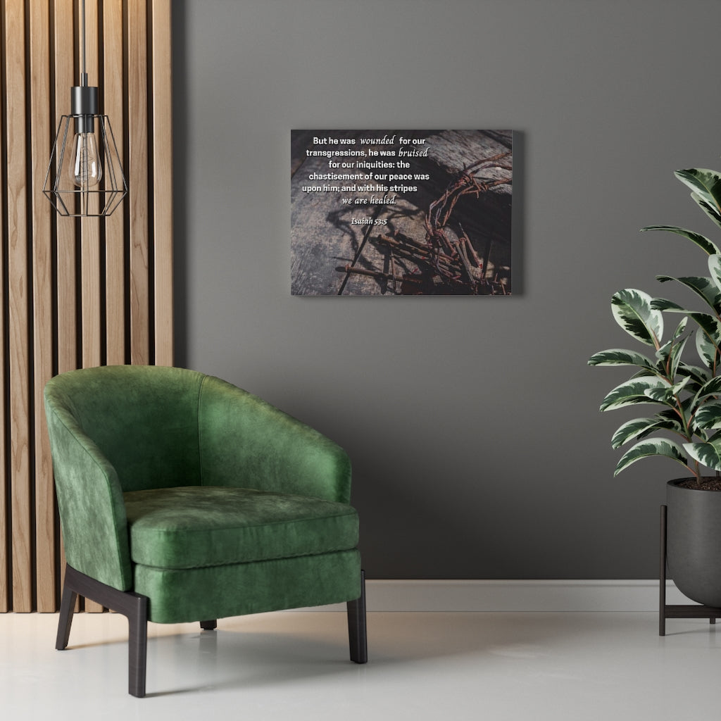 Scripture Walls Our Peace Isaiah 53:5 Bible Verse Canvas Christian Wall Art Ready to Hang Unframed-Express Your Love Gifts