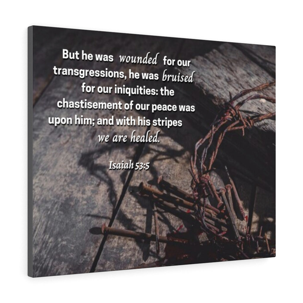 Scripture Walls Our Peace Isaiah 53:5 Bible Verse Canvas Christian Wall Art Ready to Hang Unframed-Express Your Love Gifts