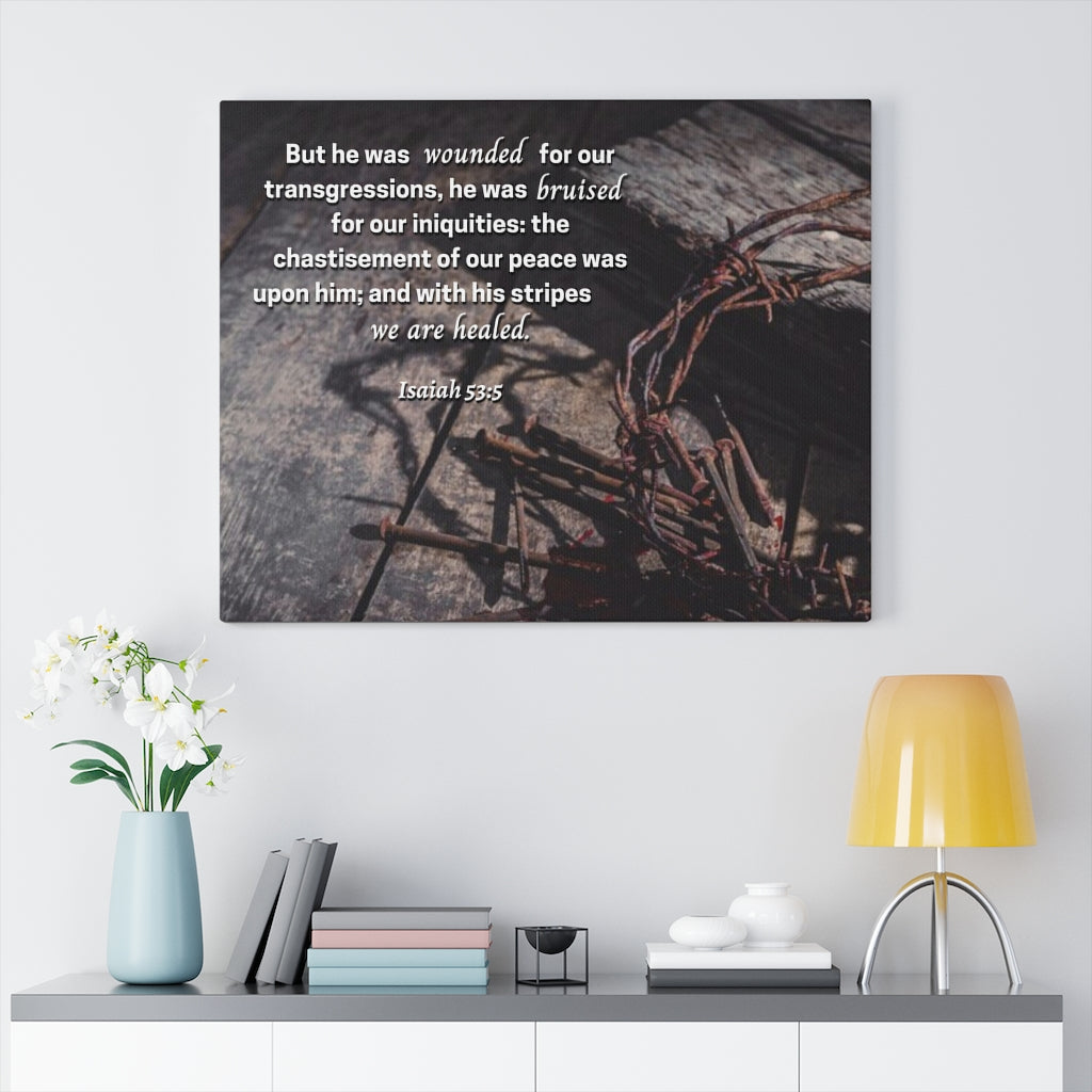 Scripture Walls Our Peace Isaiah 53:5 Bible Verse Canvas Christian Wall Art Ready to Hang Unframed-Express Your Love Gifts