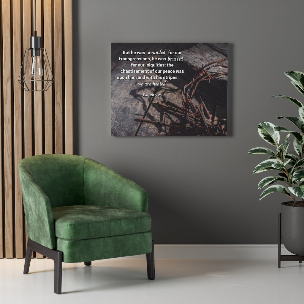 Scripture Walls Our Peace Isaiah 53:5 Bible Verse Canvas Christian Wall Art Ready to Hang Unframed-Express Your Love Gifts