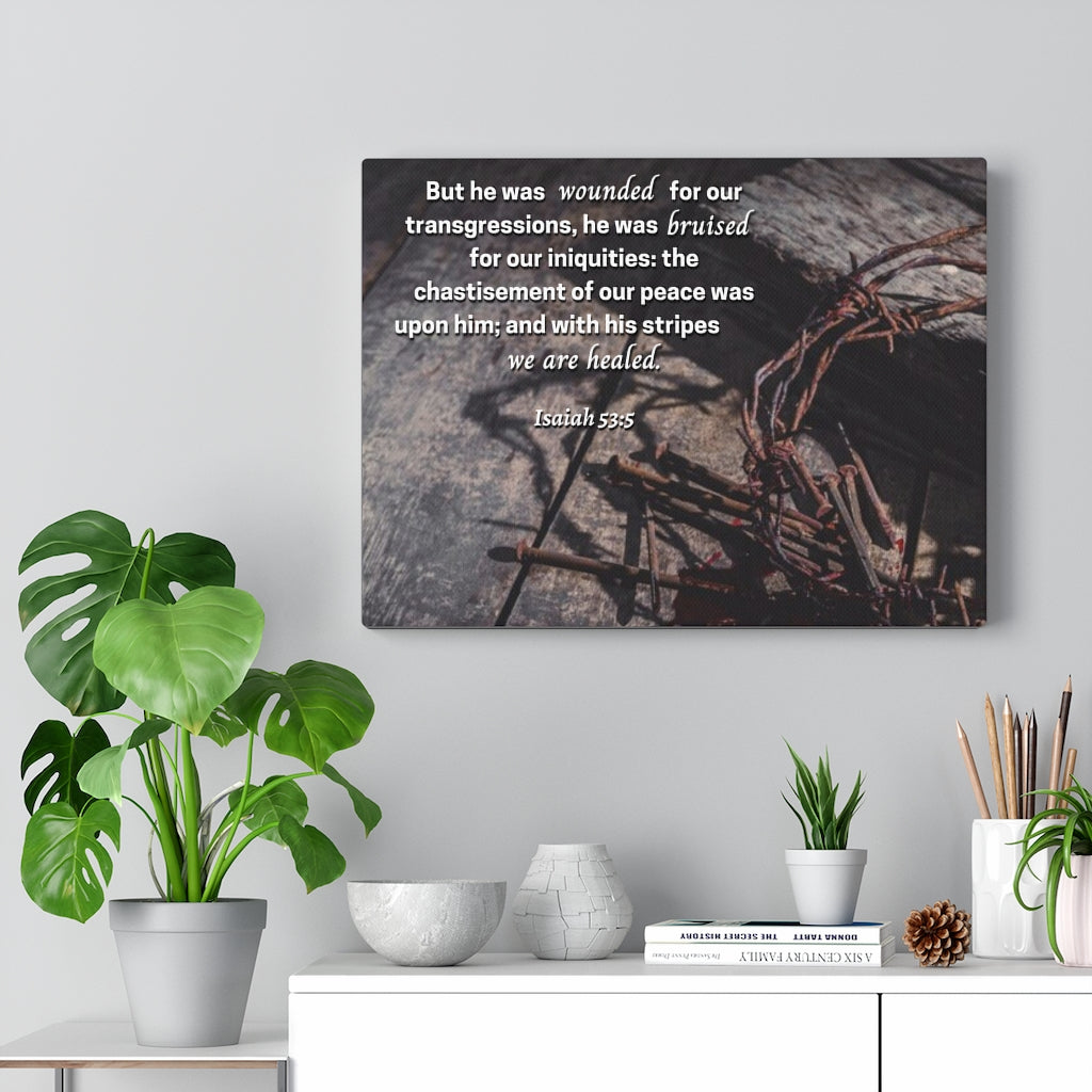 Scripture Walls Our Peace Isaiah 53:5 Bible Verse Canvas Christian Wall Art Ready to Hang Unframed-Express Your Love Gifts
