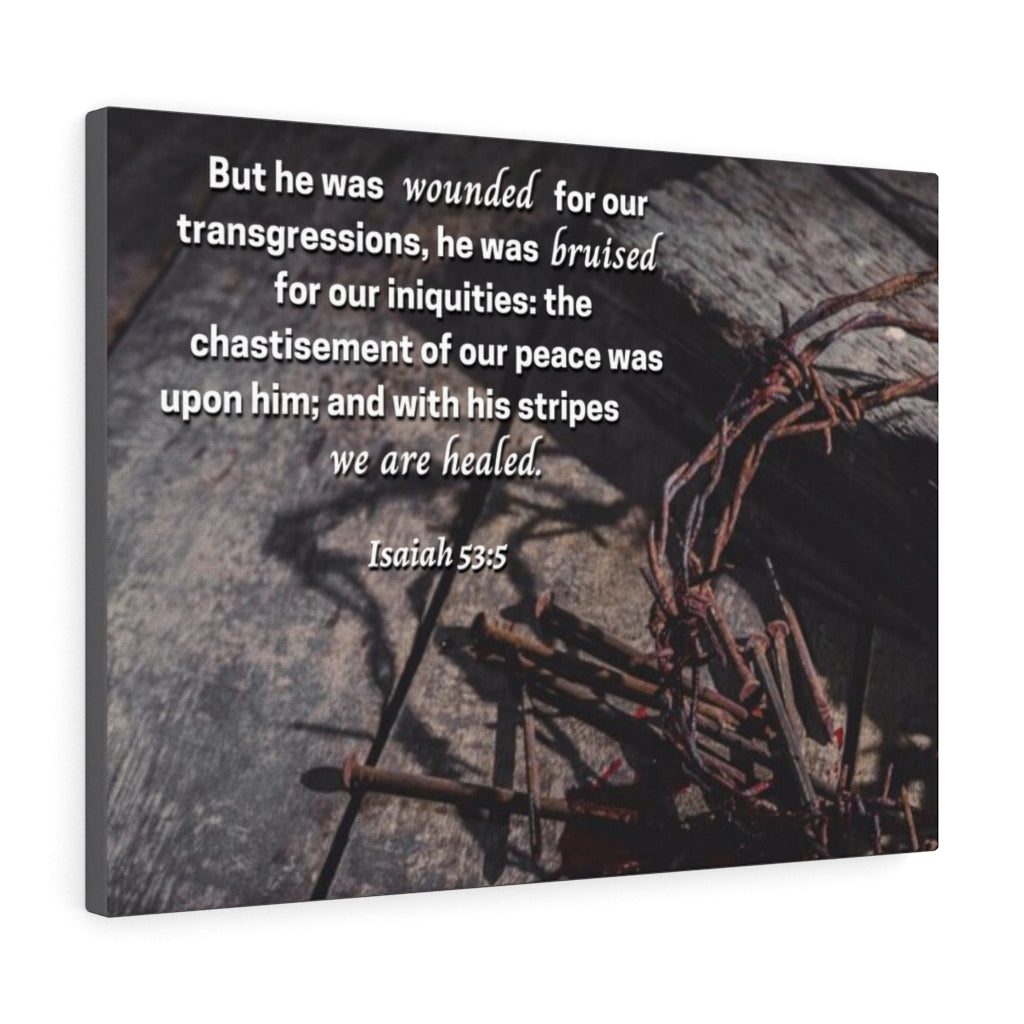 Scripture Walls Our Peace Isaiah 53:5 Bible Verse Canvas Christian Wall Art Ready to Hang Unframed-Express Your Love Gifts
