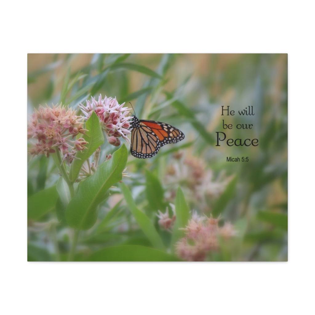 Scripture Walls Our Peace Micah 5:5 Bible Verse Canvas Christian Wall Art Ready to Hang Unframed-Express Your Love Gifts