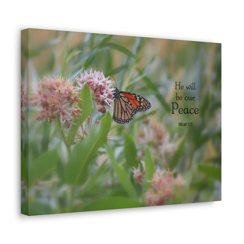Scripture Walls Our Peace Micah 5:5 Bible Verse Canvas Christian Wall Art Ready to Hang Unframed-Express Your Love Gifts