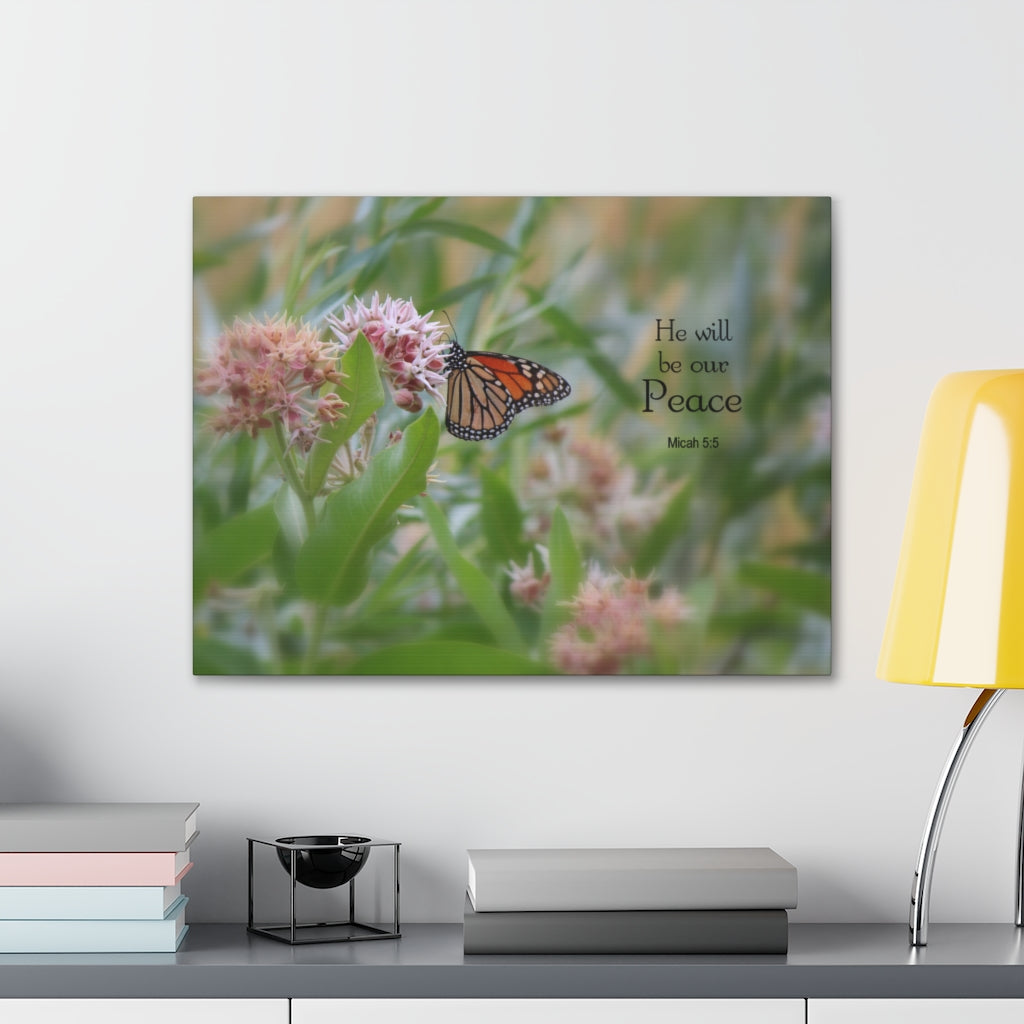 Scripture Walls Our Peace Micah 5:5 Bible Verse Canvas Christian Wall Art Ready to Hang Unframed-Express Your Love Gifts
