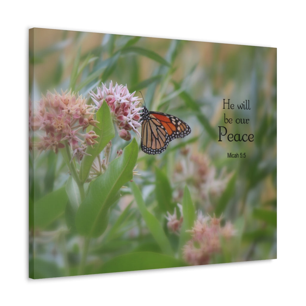 Scripture Walls Our Peace Micah 5:5 Bible Verse Canvas Christian Wall Art Ready to Hang Unframed-Express Your Love Gifts