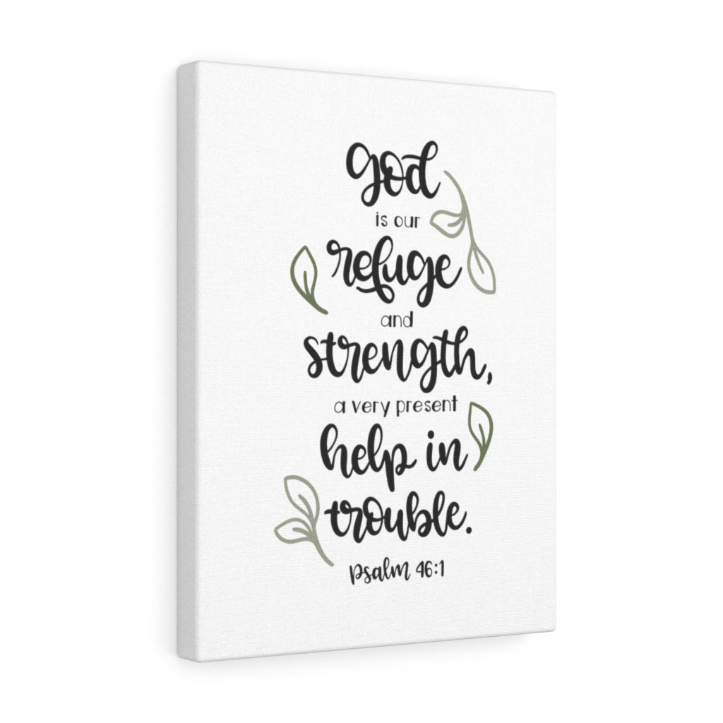 Scripture Walls Our Refuge Psalm 46:1 Bible Verse Canvas Christian Wall Art Ready to Hang Unframed-Express Your Love Gifts