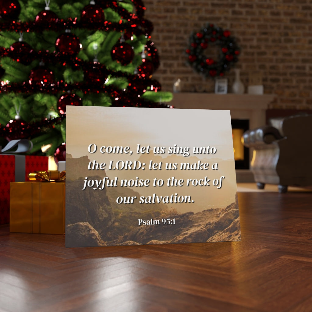 Scripture Walls Our Salvation Psalm 95:1 Bible Verse Canvas Christian Wall Art Ready to Hang Unframed-Express Your Love Gifts