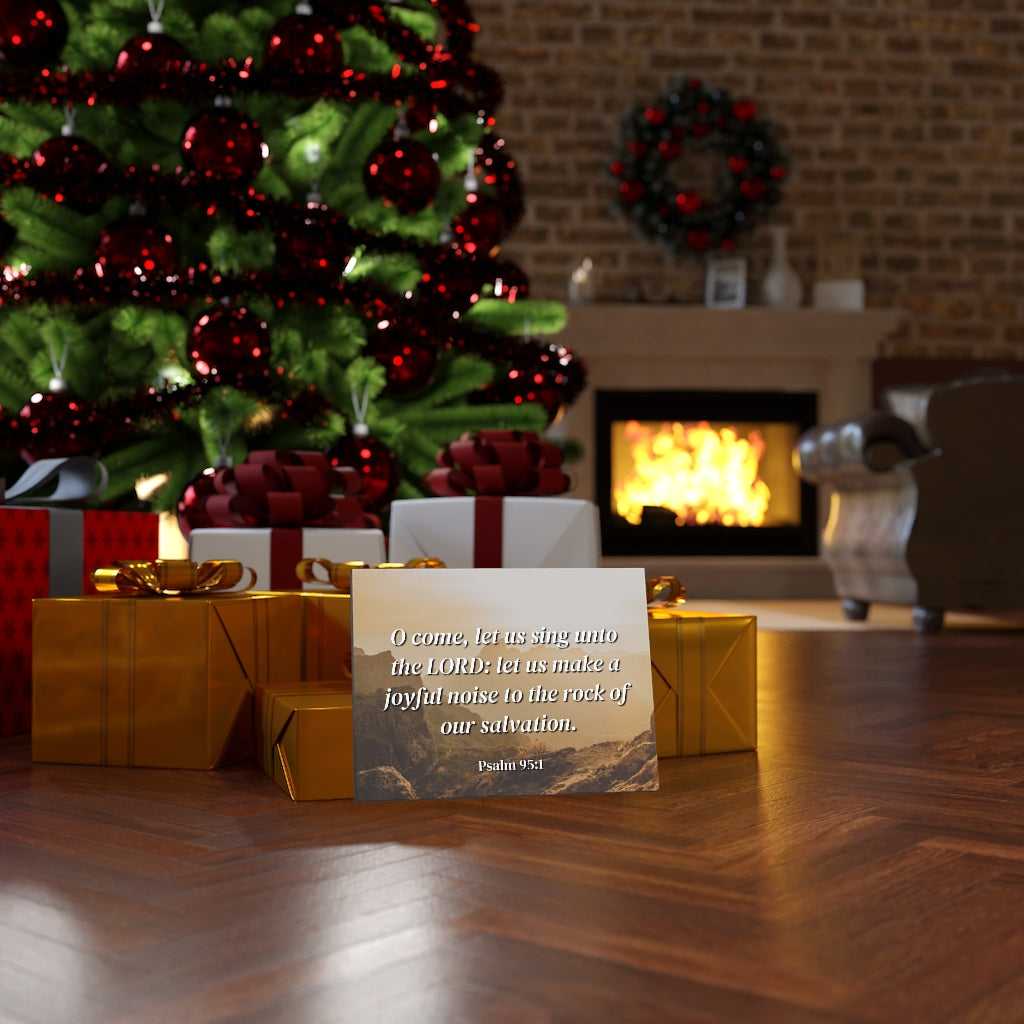 Scripture Walls Our Salvation Psalm 95:1 Bible Verse Canvas Christian Wall Art Ready to Hang Unframed-Express Your Love Gifts