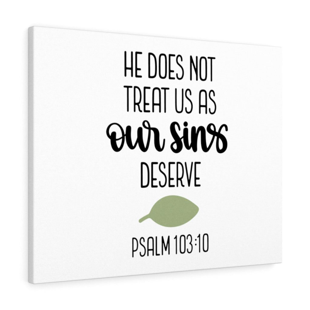 Scripture Walls Our Sins Psalm 103:10 Bible Verse Canvas Christian Wall Art Ready to Hang Unframed-Express Your Love Gifts