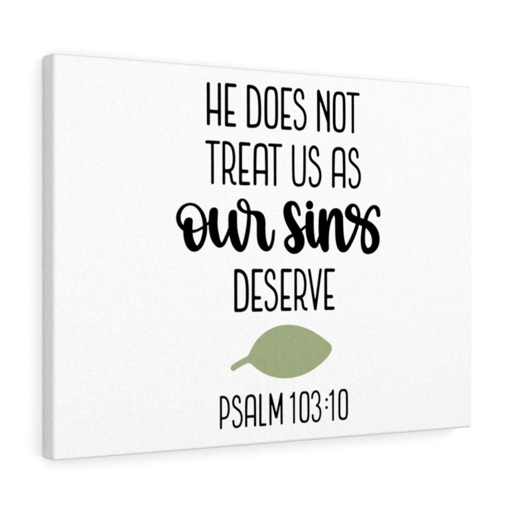 Scripture Walls Our Sins Psalm 103:10 Bible Verse Canvas Christian Wall Art Ready to Hang Unframed-Express Your Love Gifts