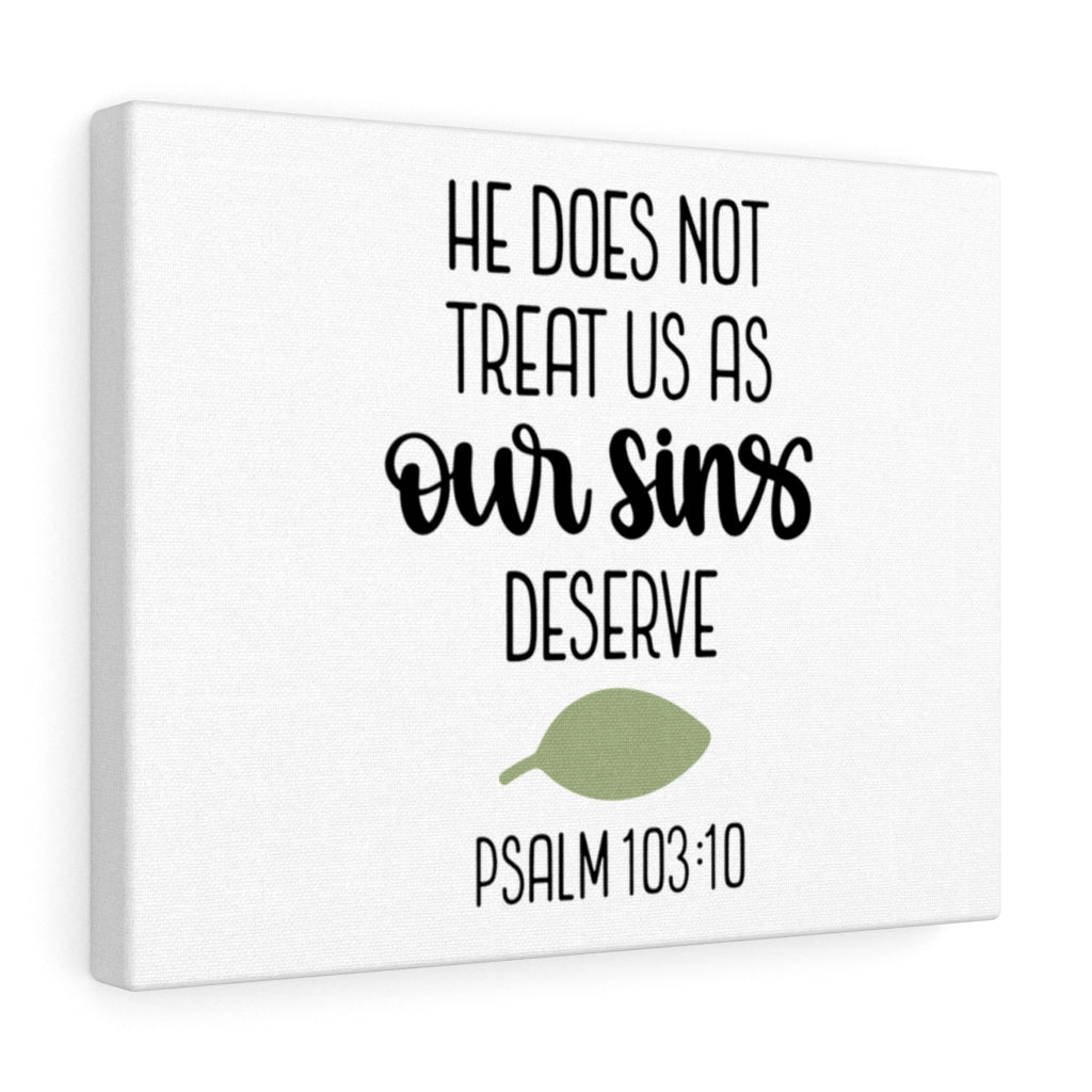 Scripture Walls Our Sins Psalm 103:10 Bible Verse Canvas Christian Wall Art Ready to Hang Unframed-Express Your Love Gifts