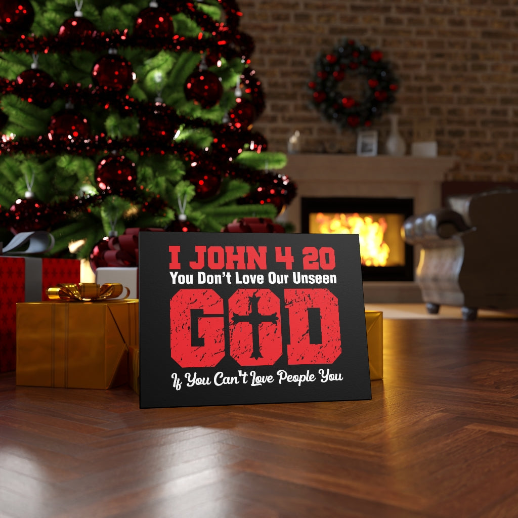 Scripture Walls Our Unseen God 1 John 4:20 Bible Verse Canvas Christian Wall Art Ready to Hang Unframed-Express Your Love Gifts