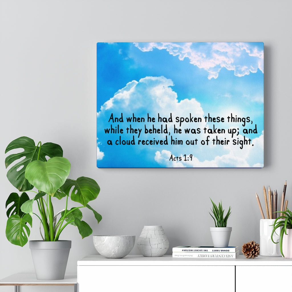 Scripture Walls Out of Their Sight Acts 1:9 Bible Verse Canvas Christian Wall Art Ready to Hang Unframed-Express Your Love Gifts