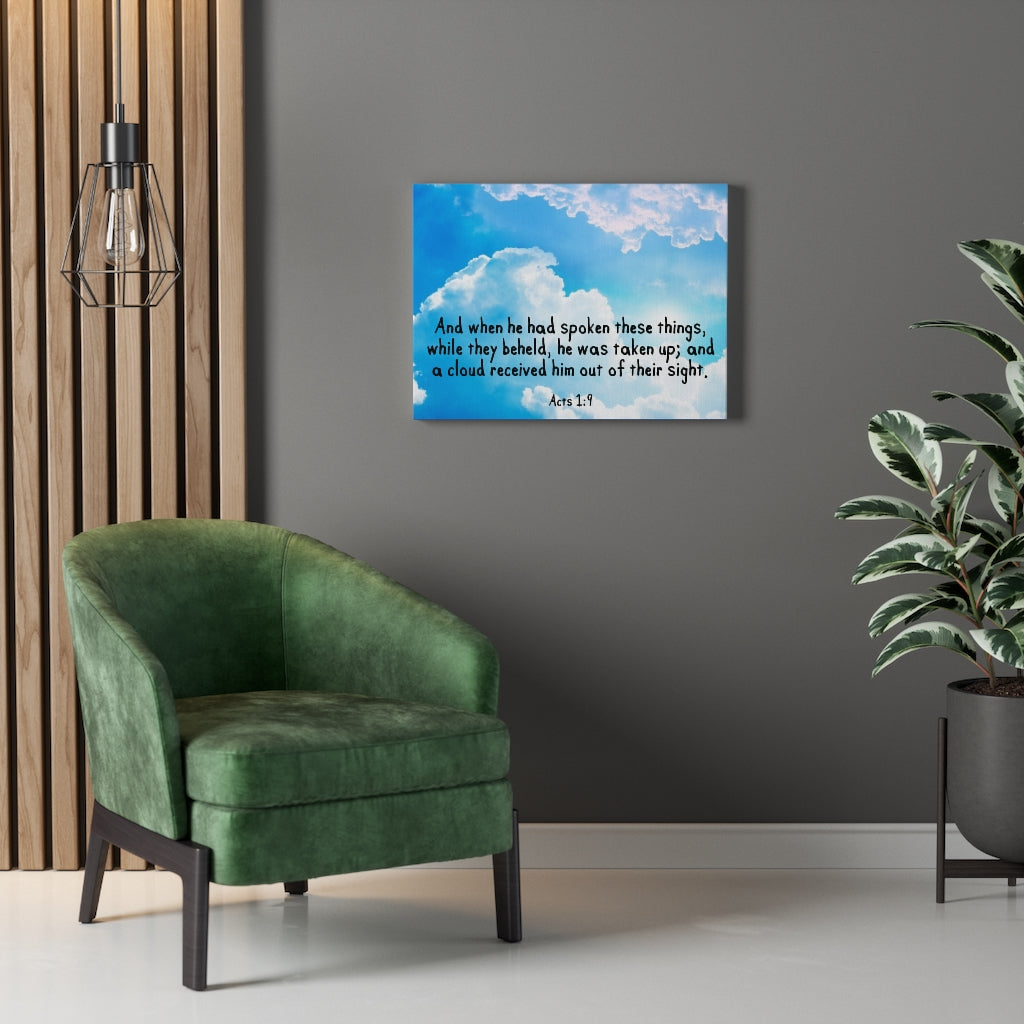 Scripture Walls Out of Their Sight Acts 1:9 Bible Verse Canvas Christian Wall Art Ready to Hang Unframed-Express Your Love Gifts