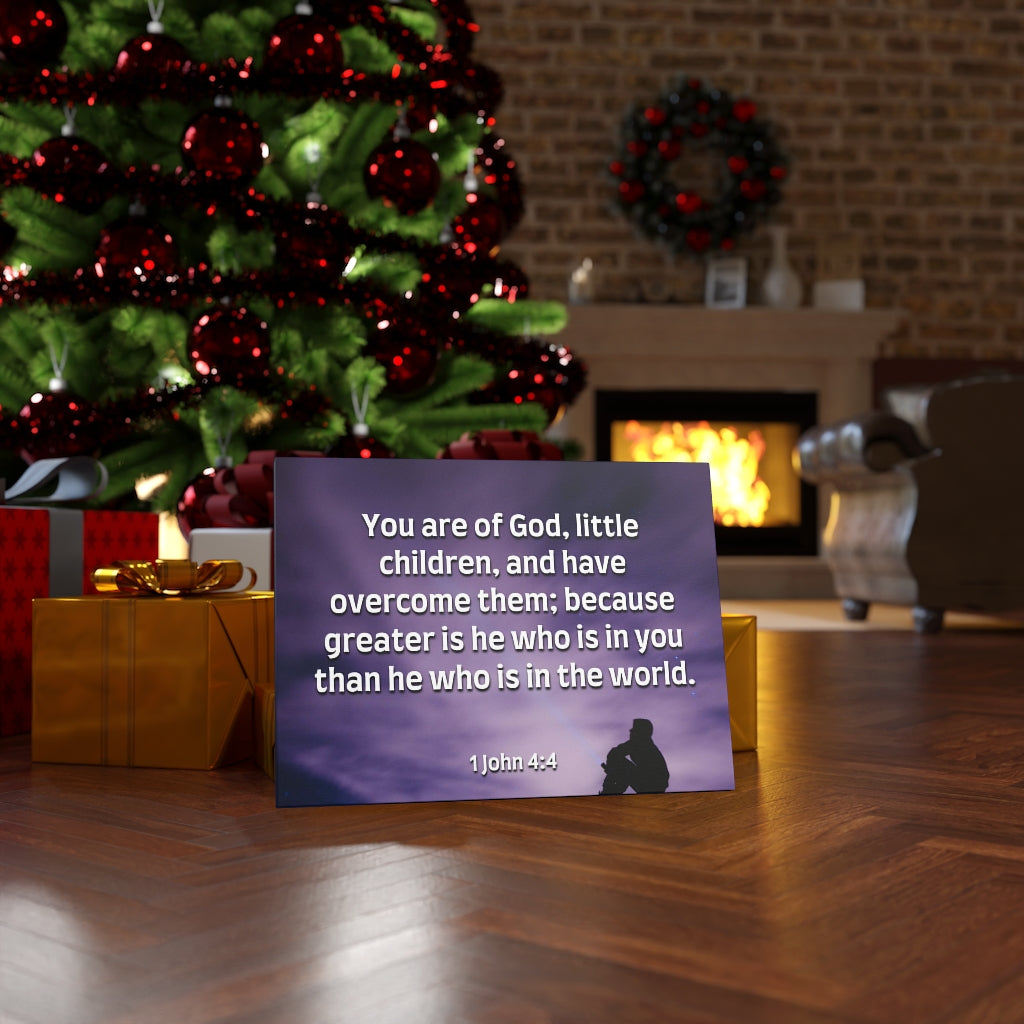 Scripture Walls Overcome 1 John 4:4 Bible Verse Canvas Christian Wall Art Ready to Hang Unframed-Express Your Love Gifts