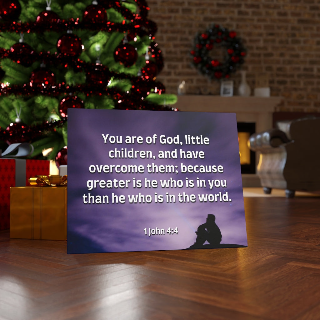 Scripture Walls Overcome 1 John 4:4 Bible Verse Canvas Christian Wall Art Ready to Hang Unframed-Express Your Love Gifts