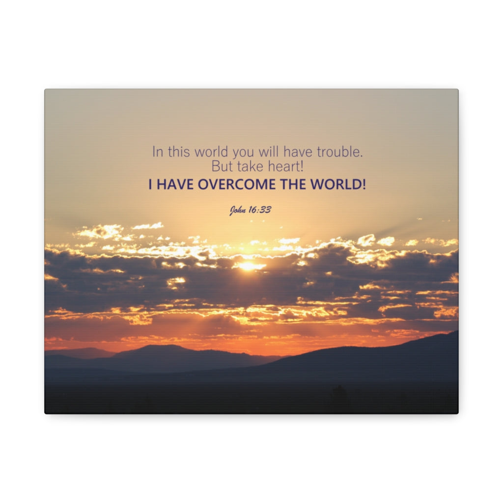 Scripture Walls Overcome The World John 16:33 Bible Verse Canvas Christian Wall Art Ready to Hang Unframed-Express Your Love Gifts