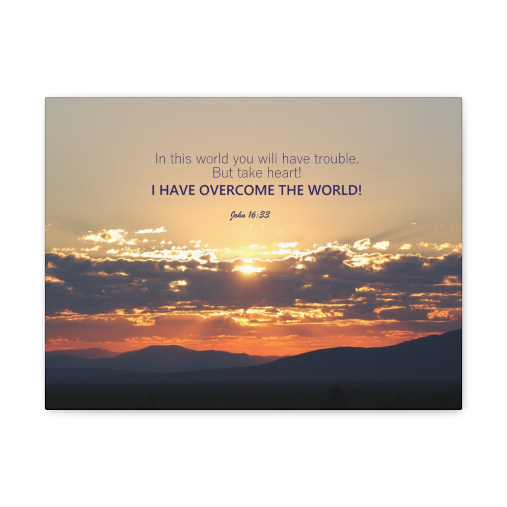 Scripture Walls Overcome The World John 16:33 Bible Verse Canvas Christian Wall Art Ready to Hang Unframed-Express Your Love Gifts